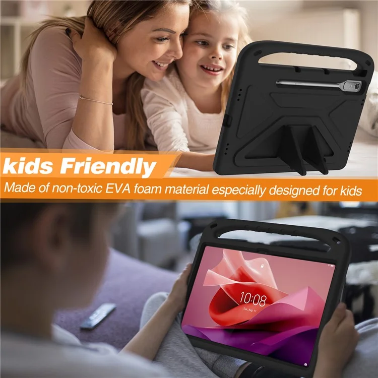 For Lenovo Tab P12 EVA Case Handle Shockproof Kid-Friendly Tablet Cover - Black