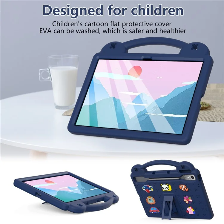 For Lenovo Tab P12 EVA Case with Kickstand Drop Protective Rugged Tablet Cover - Navy Blue