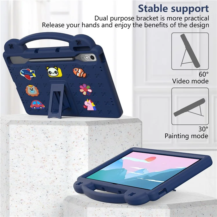 Für Lenovo Tab P12 EVA -hülle Mit Kickstand Drop Protective Rugged Tablet Cover - Navy Blau