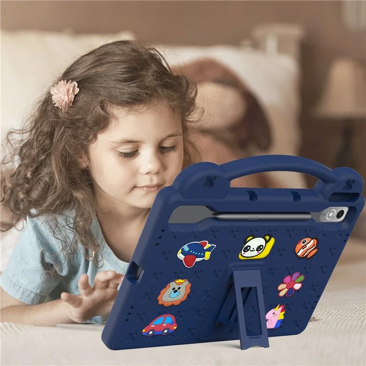 For Lenovo Tab P12 EVA Case with Kickstand Drop Protective Rugged Tablet Cover - Navy Blue