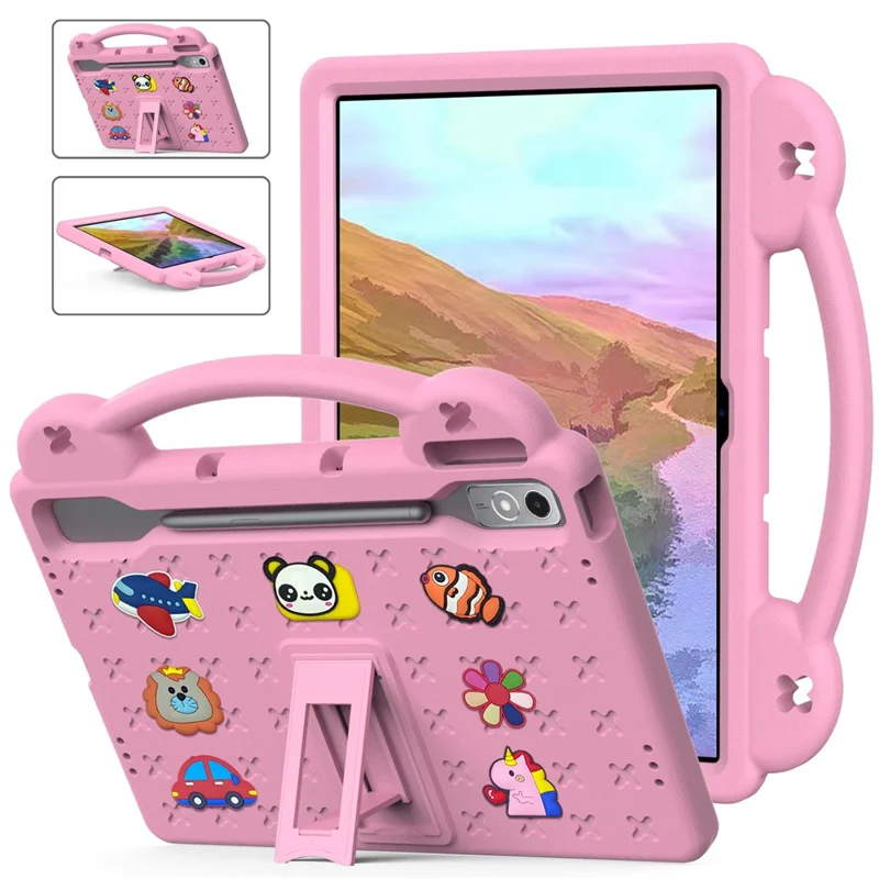 For Lenovo Tab P12 EVA Case with Kickstand Drop Protective Rugged Tablet Cover - Pink