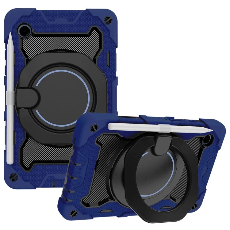 Funda para tablet Samsung Galaxy Tab A9, de PC + silicona con soporte plegable, color azul marino