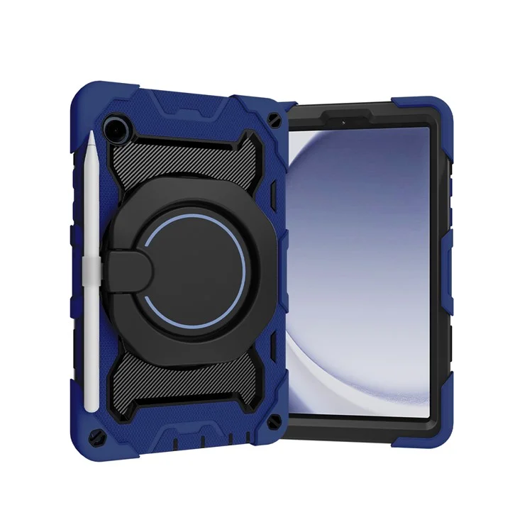 Funda para tablet Samsung Galaxy Tab A9, de PC + silicona con soporte plegable, color azul marino