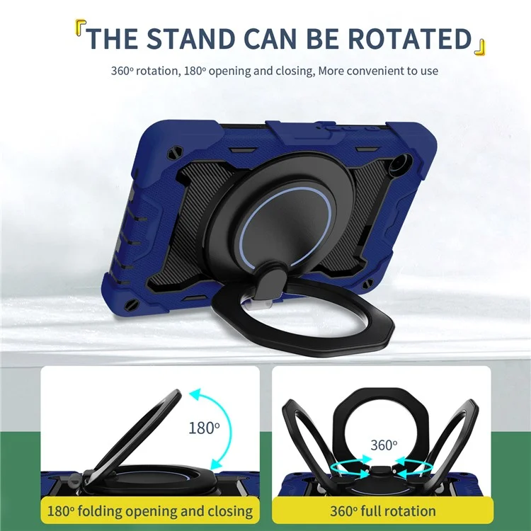 Funda para tablet Samsung Galaxy Tab A9, de PC + silicona con soporte plegable, color azul marino
