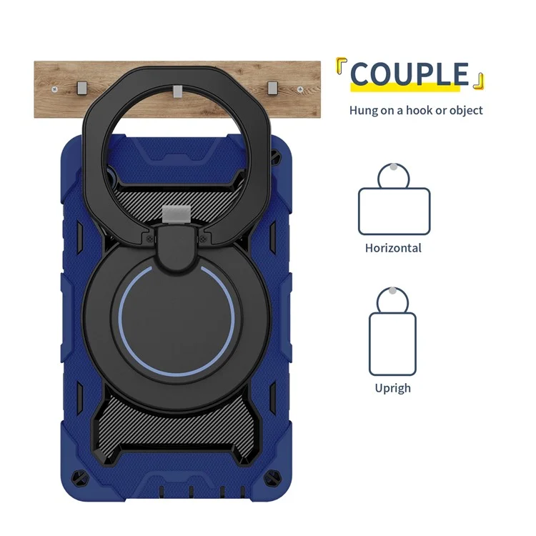 Funda para tablet Samsung Galaxy Tab A9, de PC + silicona con soporte plegable, color azul marino