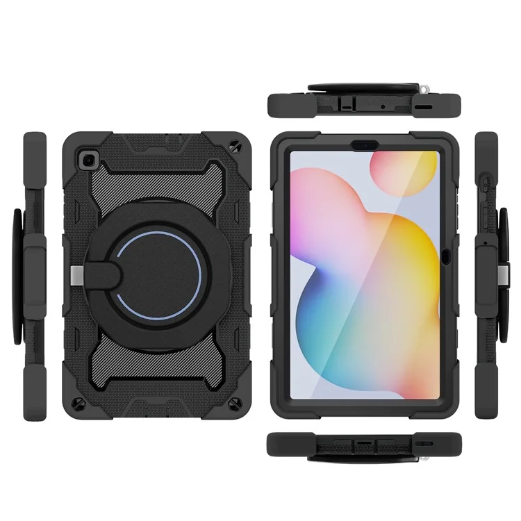 Para Samsung Galaxy Tab S6 Lite P610 / Tab S6 Lite (2022) Case Kickstand PC+Silicone Tablet Tampa - Preto