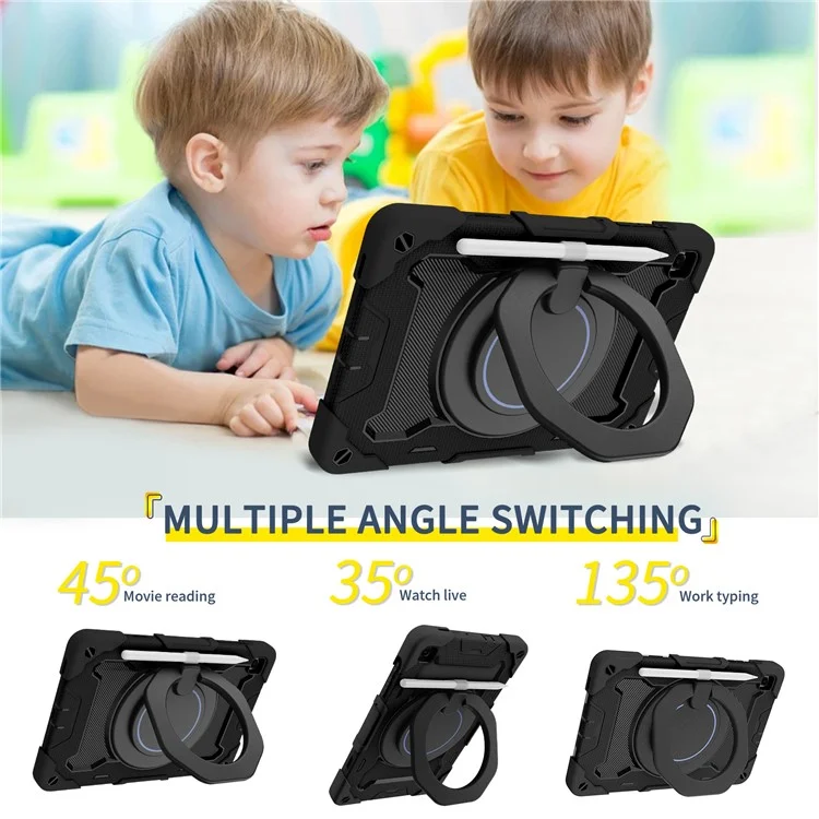 Para Samsung Galaxy Tab S6 Lite P610 / Tab S6 Lite (2022) Case Kickstand PC+Silicone Tablet Tampa - Preto