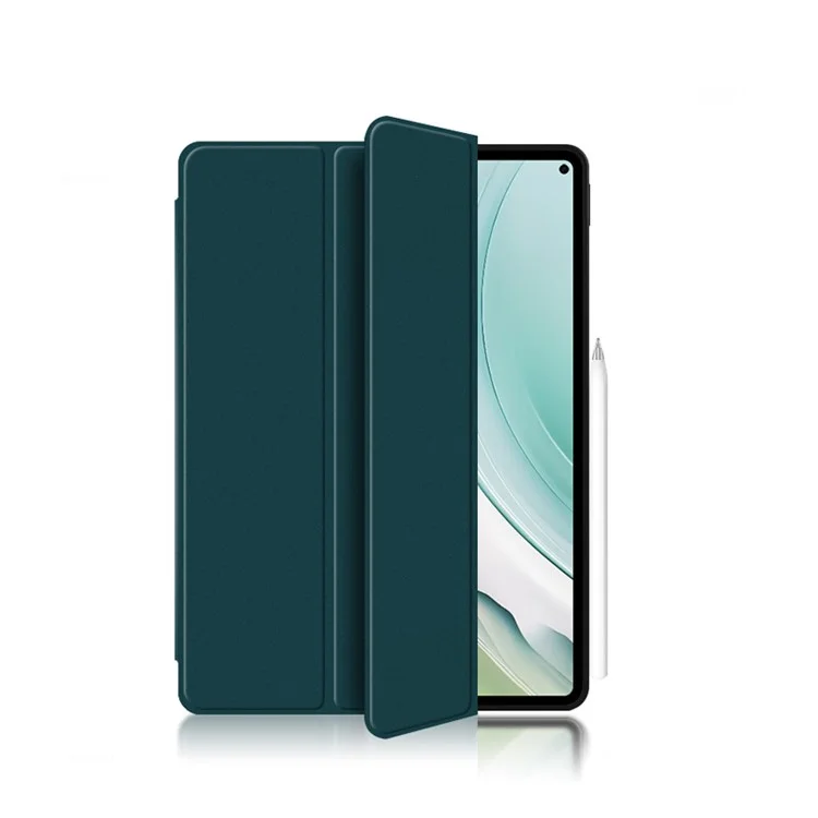 Para Huawei MatePad Pro 11 (2024) Capa de Couro PU Automática de Despertar/Dormir Suporte Dobrável em Três Partes Capa de Tablet - Verde
