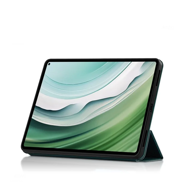 Para Huawei MatePad Pro 11 (2024) Capa de Couro PU Automática de Despertar/Dormir Suporte Dobrável em Três Partes Capa de Tablet - Verde