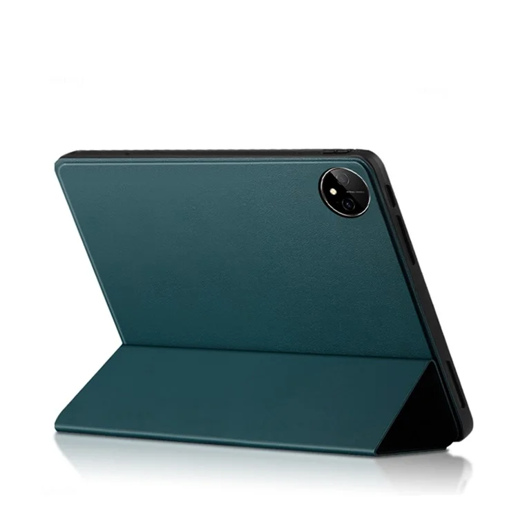 Para Huawei MatePad Pro 11 (2024) Capa de Couro PU Automática de Despertar/Dormir Suporte Dobrável em Três Partes Capa de Tablet - Verde