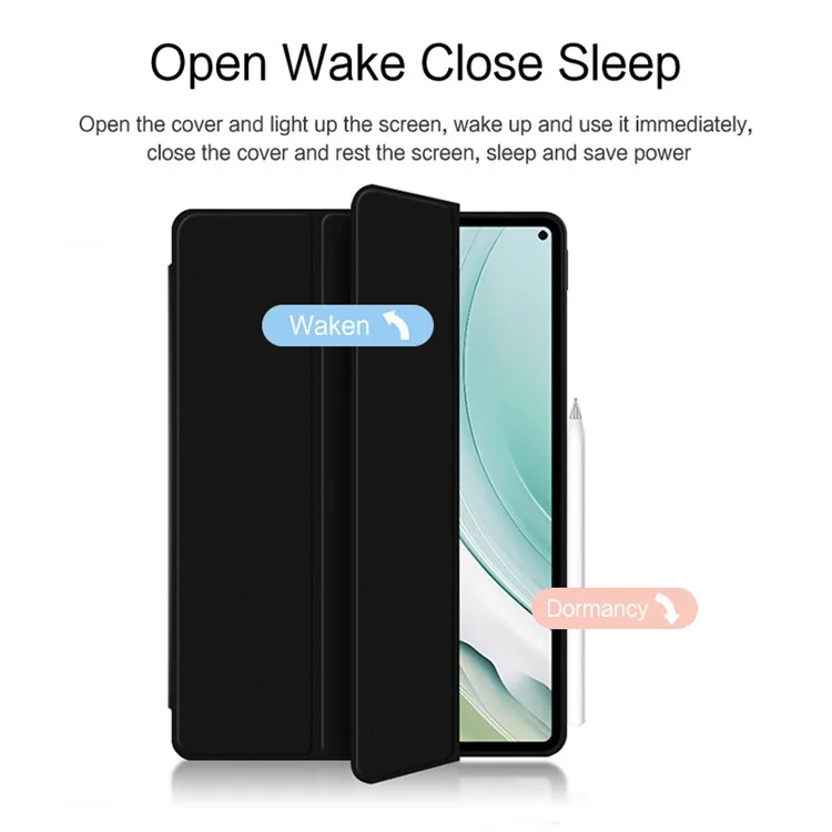 Para Huawei MatePad Pro 11 (2024) Capa de Couro PU Automática de Despertar/Dormir Suporte Dobrável em Três Partes Capa de Tablet - Verde
