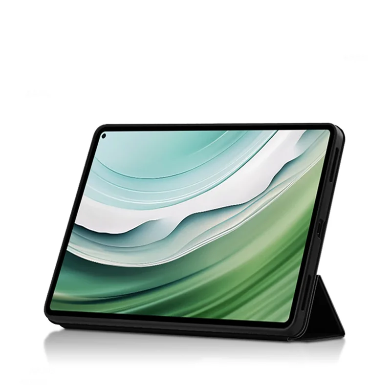For Huawei MatePad Pro 11 (2024) PU Leather Case Auto Wake / Sleep Trifold Stand Tablet Cover - Black