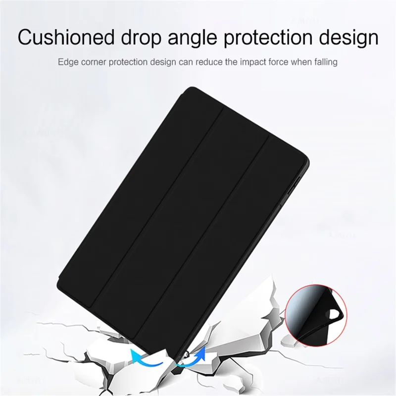 For Huawei MatePad Pro 11 (2024) PU Leather Case Auto Wake / Sleep Trifold Stand Tablet Cover - Black