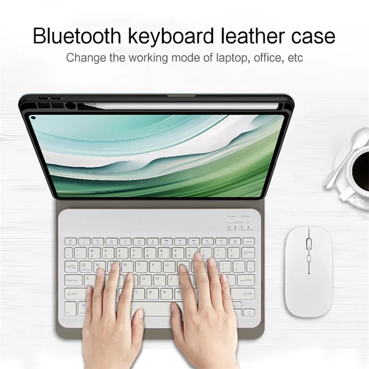 Para Huawei MatePad Pro 11 (2024) Pen Slot Leather Tablet Case com Teclado Magnético Destacável - Azul