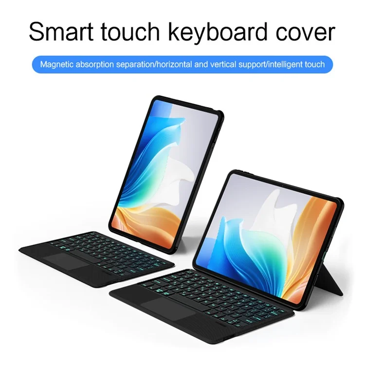 Para Oppo Pad Air 2 Leather Case + Bluetooth Keyboard with Backlight Trackpad