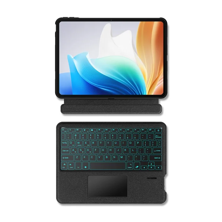 Para Oppo Pad Air 2 Leather Case + Bluetooth Keyboard with Backlight Trackpad