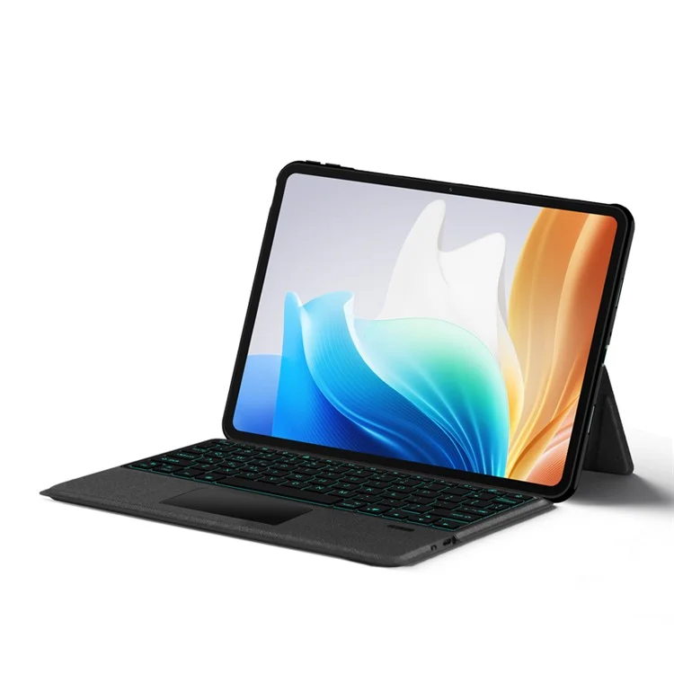 Para Oppo Pad Air 2 Leather Case + Bluetooth Keyboard with Backlight Trackpad