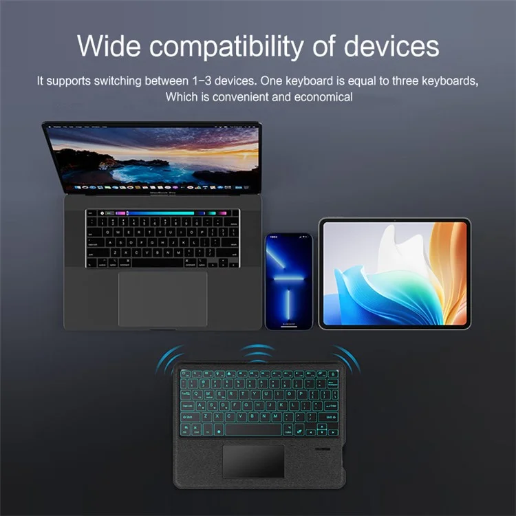 Para Oppo Pad Air 2 Leather Case + Bluetooth Keyboard with Backlight Trackpad