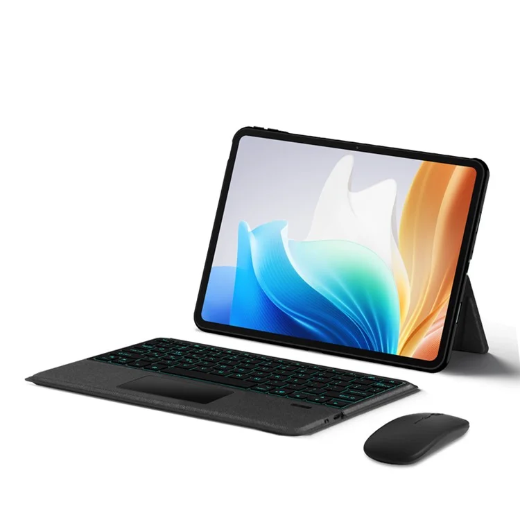 Para Oppo Pad Air 2 Leather Case + Bluetooth Keyboard with Backlight Trackpad