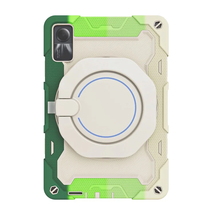 Pour Xiaomi Redmi Pad SE Étui Tablette Boîtier PC+Silicone avec Poignée Support - Vert Coloré