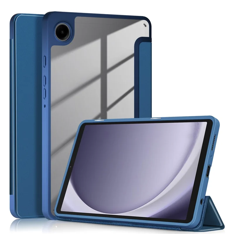 For Samsung Galaxy Tab A11 / A9 Tablet Case PU Leather+TPU+Acrylic Back Cover - Blue