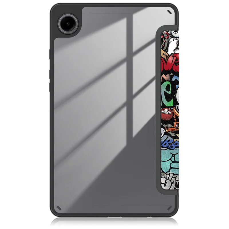 For Samsung Galaxy Tab A9 x115 Leather Tablet Case Pattern Printing Tri-fold Stand - Graffiti
