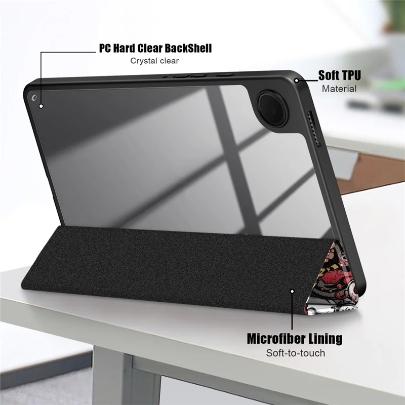 For Samsung Galaxy Tab A9 x115 Leather Tablet Case Pattern Printing Tri-fold Stand - Graffiti