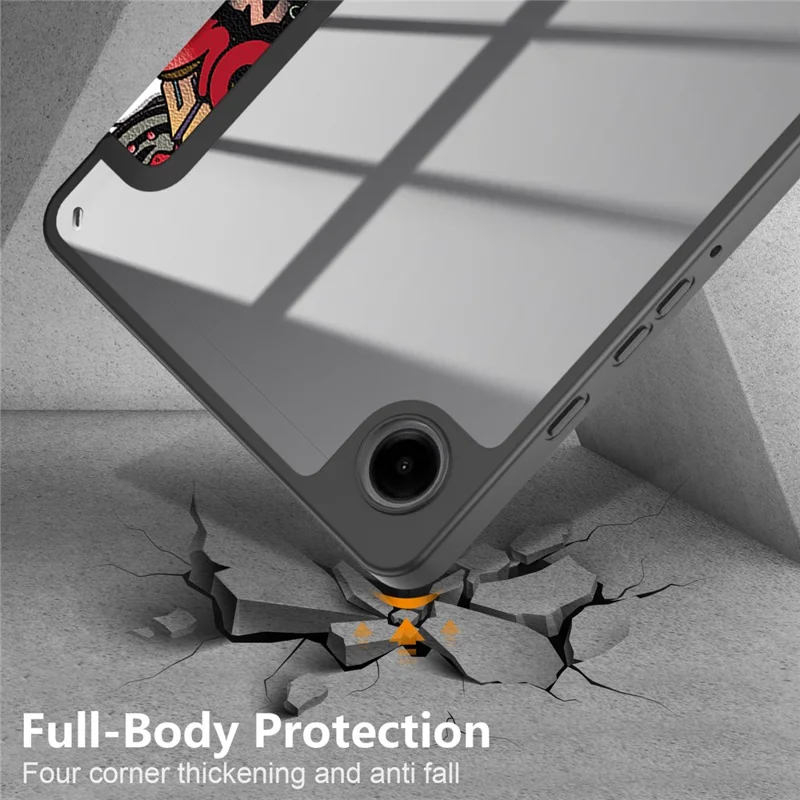 For Samsung Galaxy Tab A9 x115 Leather Tablet Case Pattern Printing Tri-fold Stand - Graffiti