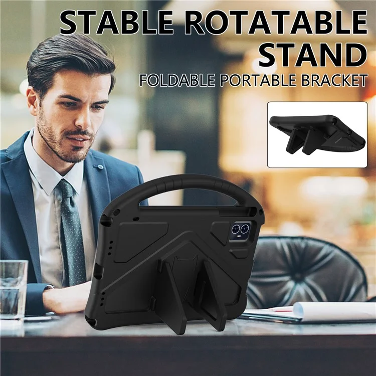 For Teclast M50 HD 10.1 / M50 Pro 10.1 (2023) / Blackview Tab 80 Tablet Case with Handle EVA Shockproof Cover - Black