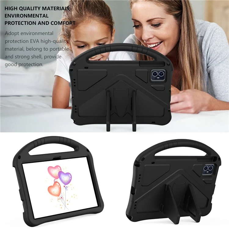 For Teclast M50 HD 10.1 / M50 Pro 10.1 (2023) / Blackview Tab 80 Tablet Case with Handle EVA Shockproof Cover - Black
