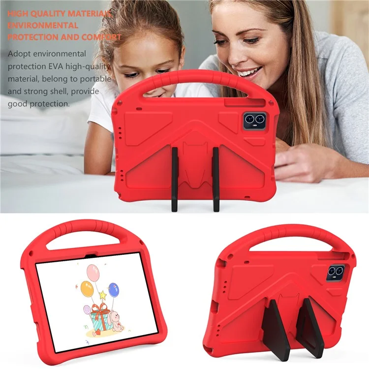 Para Teclast M50 HD 10.1 / M50 Pro 10.1 (2023) / Blackview Tab 80 Funda para Tablet con Asa EVA a Prueba de Golpes - Rojo