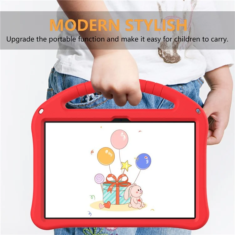 Para Teclast M50 HD 10.1 / M50 Pro 10.1 (2023) / Blackview Tab 80 Funda para Tablet con Asa EVA a Prueba de Golpes - Rojo