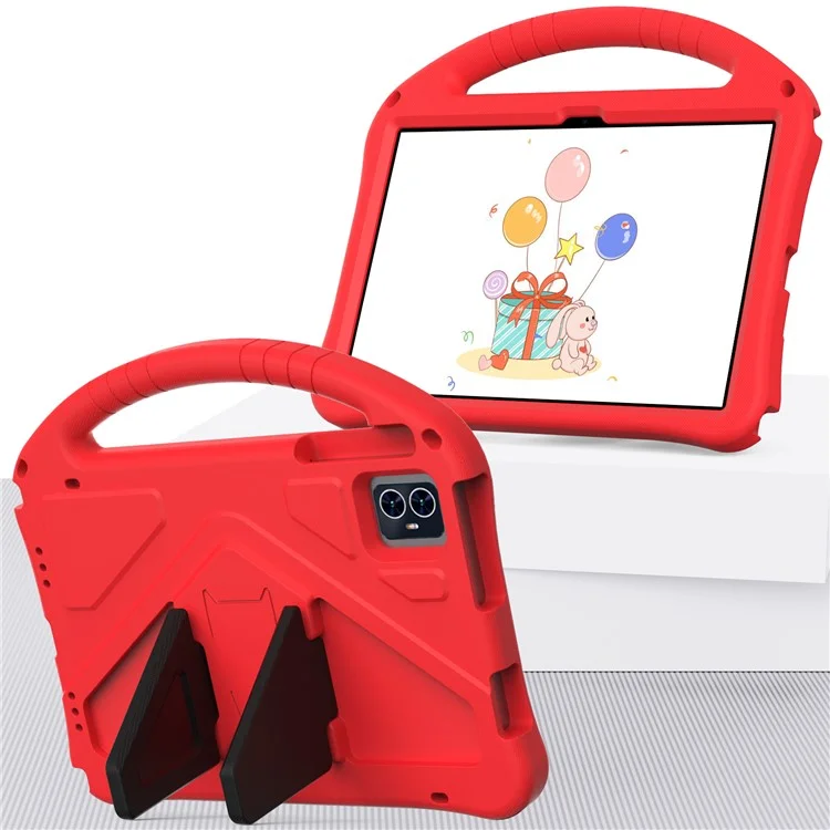 Para Teclast M50 HD 10.1 / M50 Pro 10.1 (2023) / Blackview Tab 80 Funda para Tablet con Asa EVA a Prueba de Golpes - Rojo