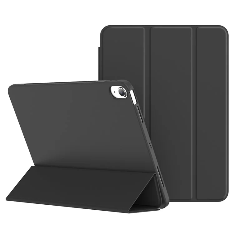Para el caso de la tableta iPad Air (2020) / (2022) Tri-fold Stand TPU+PU Leather Cover - Negro