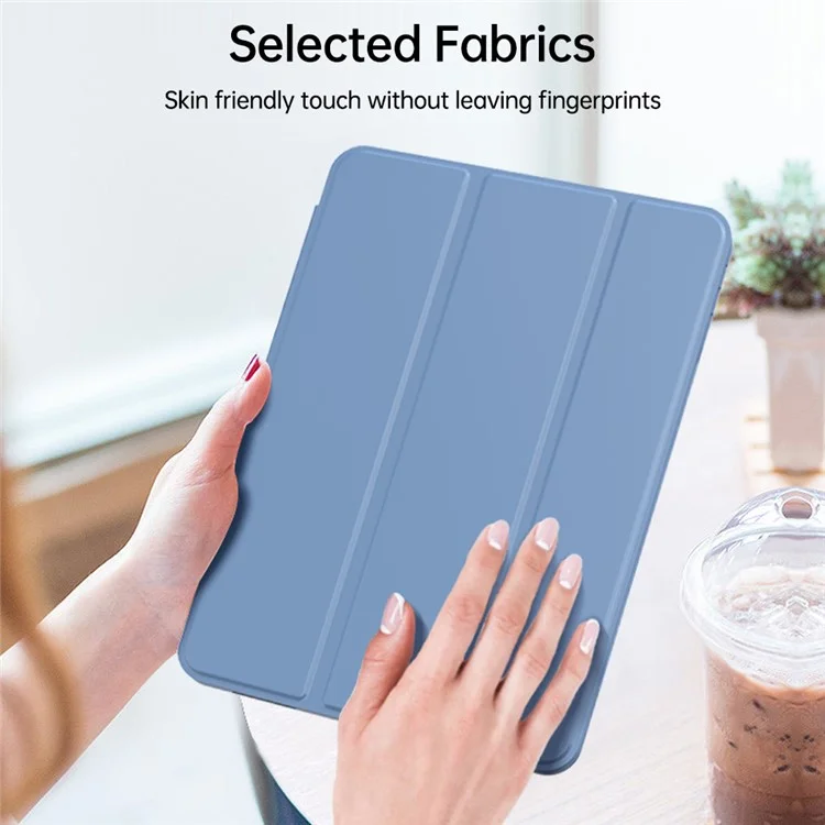 Para el caso de la tableta iPad Air (2020) / (2022) Tri-fold Stand TPU+PU Leather Cover - Negro