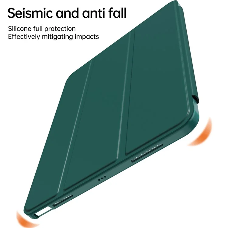 Para el caso de la tableta iPad Air (2020) / (2022) Tri-fold Stand TPU+PU Leather Cover - Negro