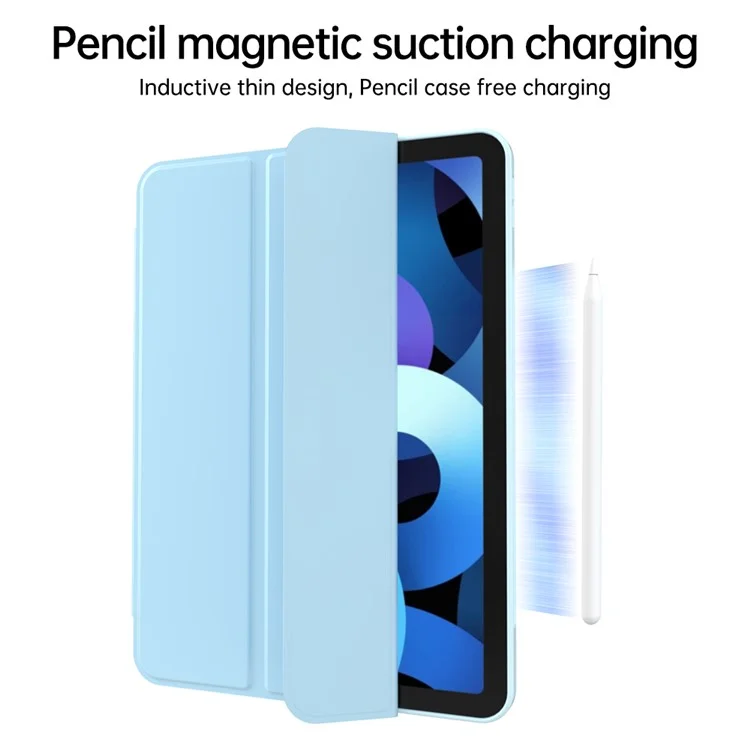 Para el caso de la tableta iPad Air (2020) / (2022) Tri-fold Stand TPU+PU Leather Cover - Negro