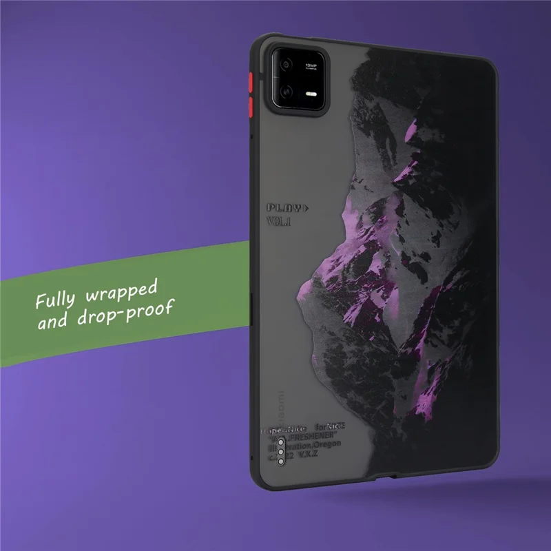For Xiaomi Pad 6 / Pad 6 Pro Shockproof Tablet Case Landscape Series Pattern Cover - Purple Snow Mountain