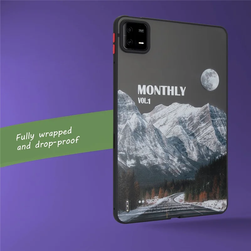 För Xiaomi Pad 6 / Pad 6 Pro stötsäker plattlåda Landscape Series mönsterlåda - Highway Snow Mountain