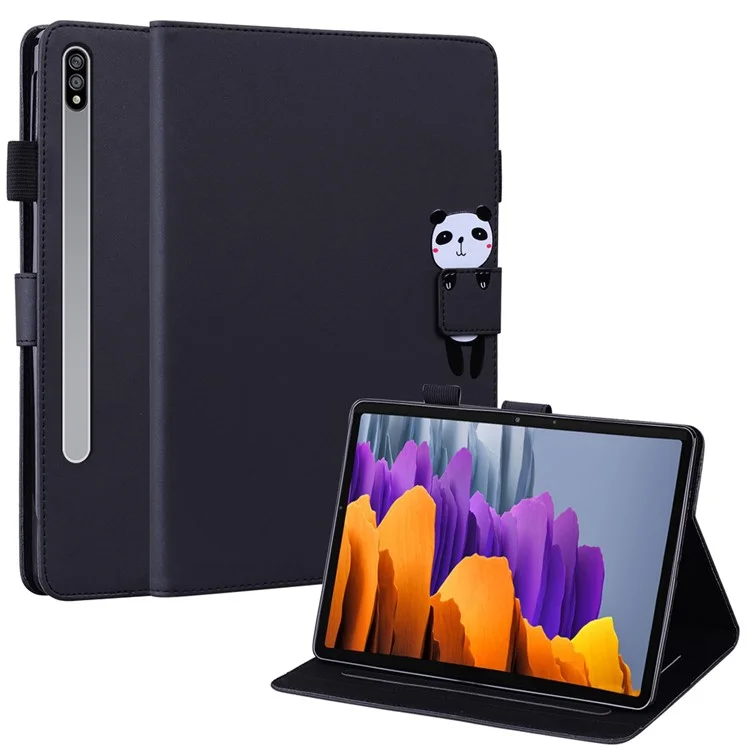 For Samsung Galaxy Tab S8 Leather Case Stand Tablet Cover Card Slots - Black