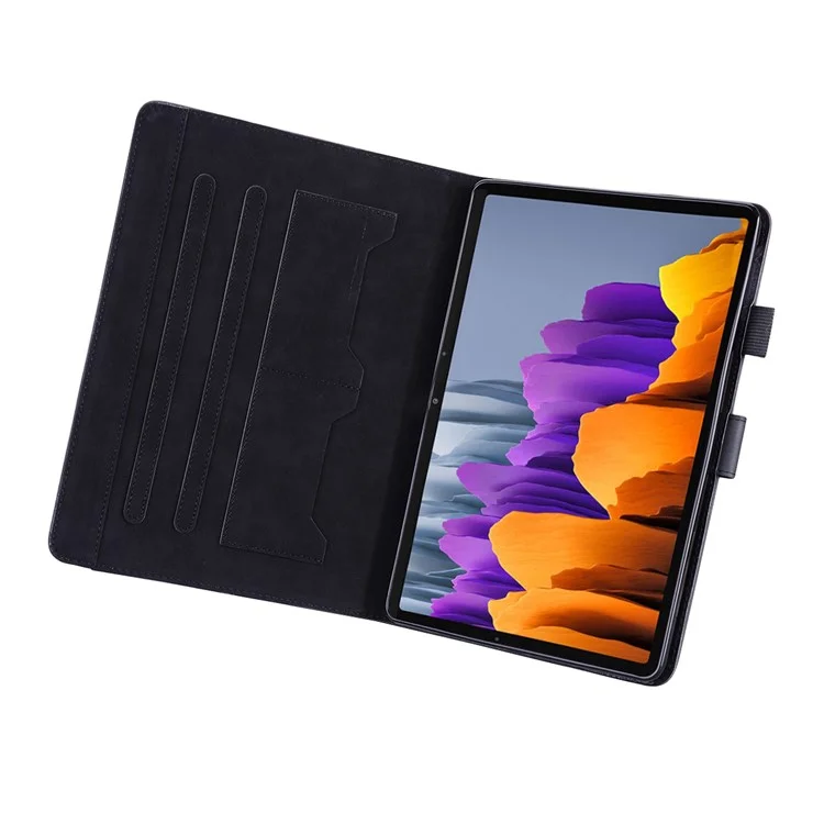 For Samsung Galaxy Tab S8 Leather Case Stand Tablet Cover Card Slots - Black