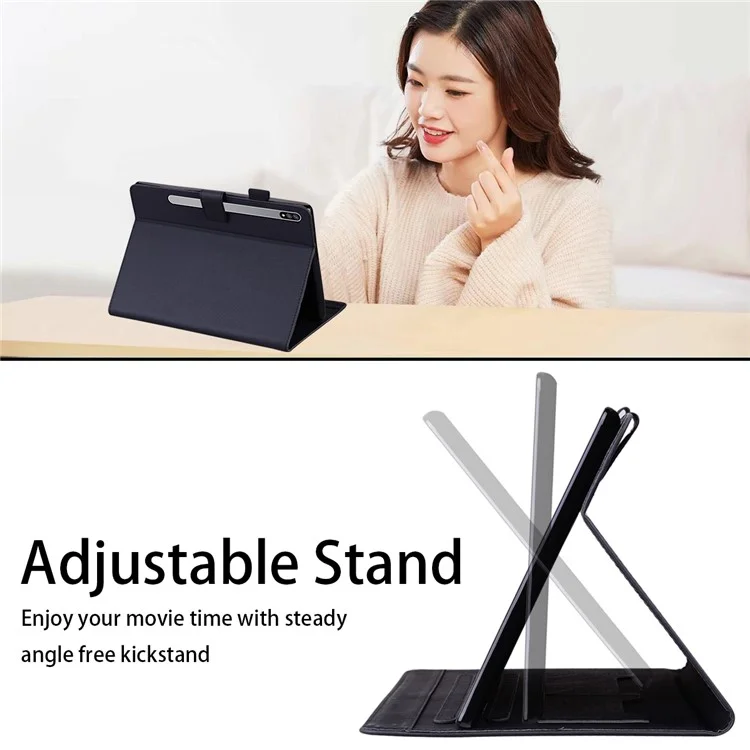 For Samsung Galaxy Tab S8 Leather Case Stand Tablet Cover Card Slots - Black