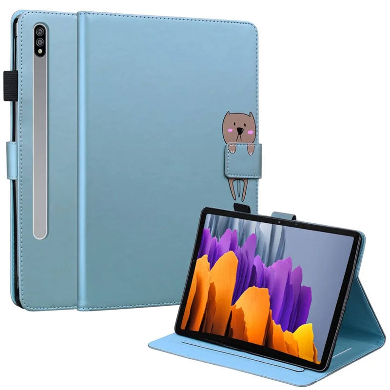 For Samsung Galaxy Tab S8 Leather Case Stand Tablet Cover Card Slots - Blue