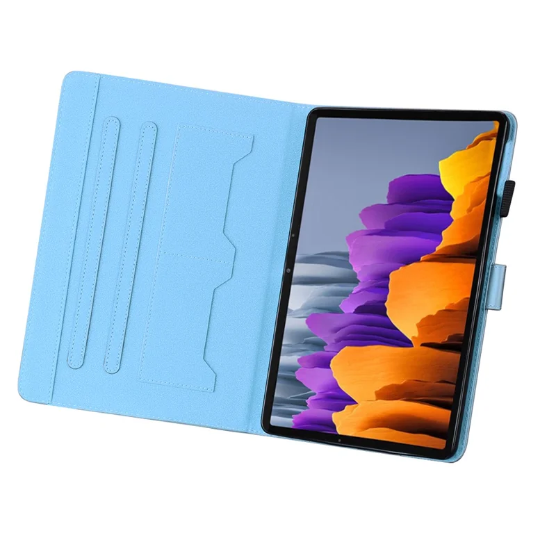 For Samsung Galaxy Tab S8 Leather Case Stand Tablet Cover Card Slots - Blue