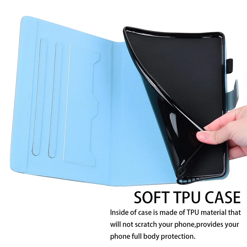 For Samsung Galaxy Tab S8 Leather Case Stand Tablet Cover Card Slots - Blue