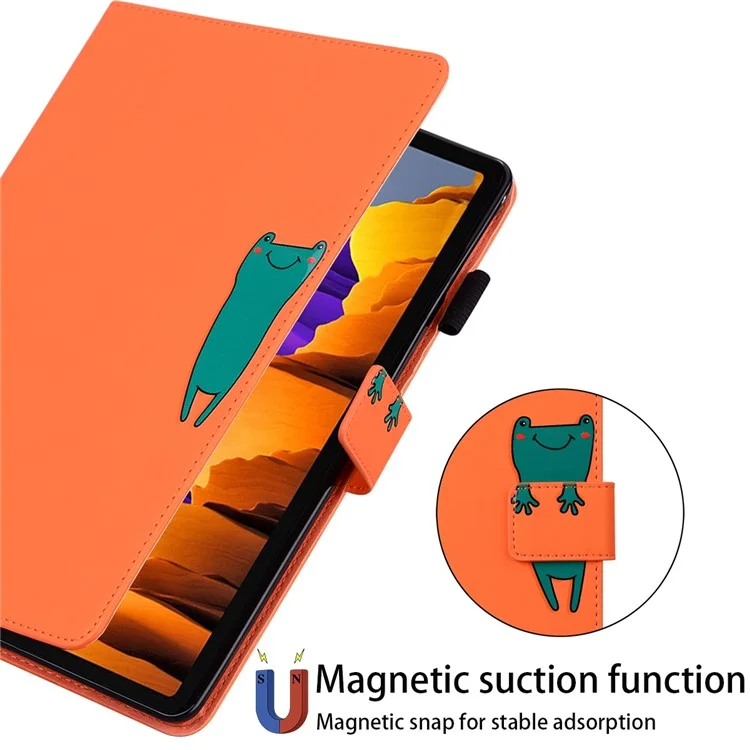 For Samsung Galaxy Tab S8 Leather Case Stand Tablet Cover Card Slots - Orange