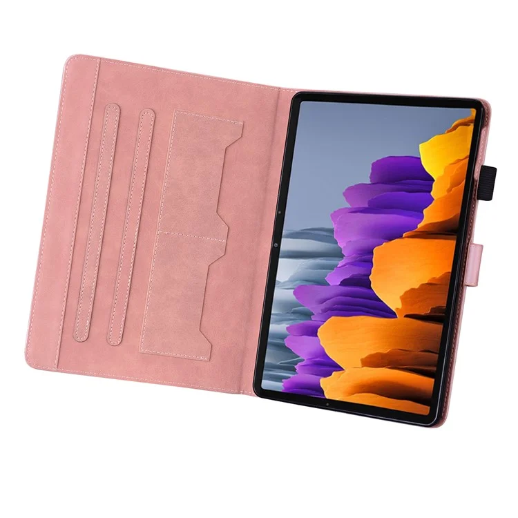 For Samsung Galaxy Tab S8 Leather Case Stand Tablet Cover Card Slots - Rose Gold