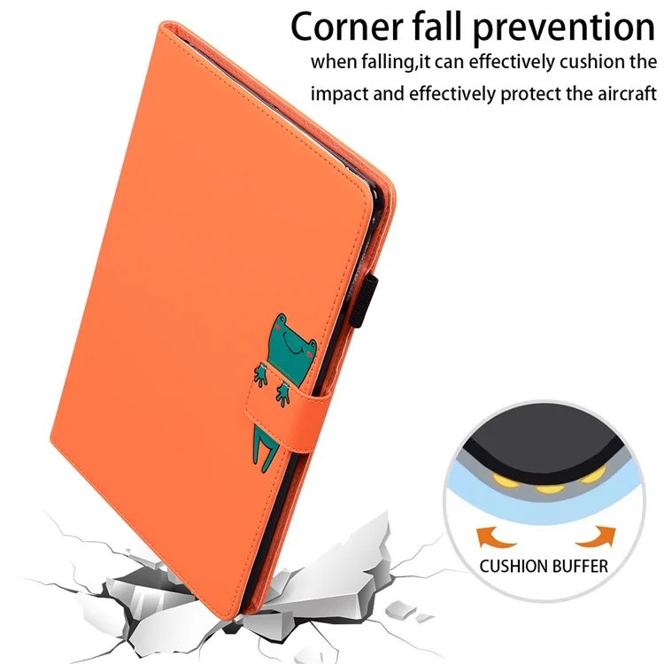 PU Leather Case for iPad mini (2021) Tablet Cover with Stand Card Slots - Orange