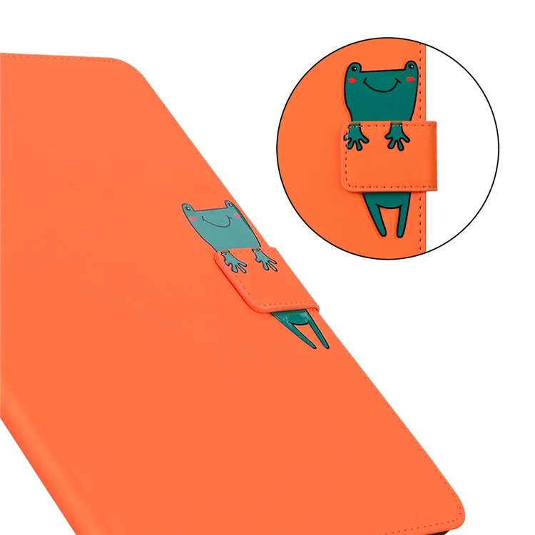 PU Leather Case for iPad mini (2024) / mini (2021) Tablet Cover with Stand Card Slots - Orange
