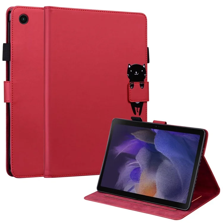 For Samsung Galaxy Tab A 8.0 (2019) Case Card Slots Leather Tablet Cover - Red